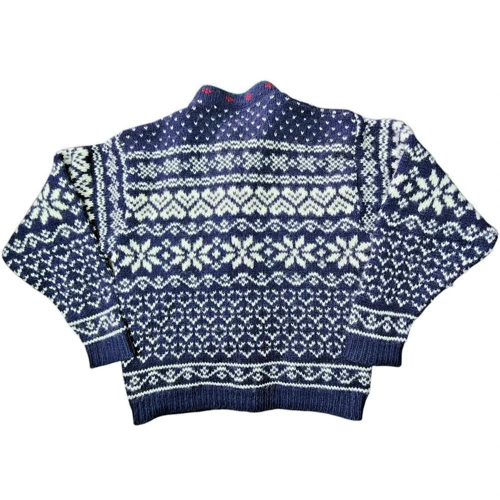 L.L. Bean Classic Snowflake Wool‎ Cardigan Children's Size M